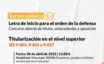 Sorteo de letra para establecer el orden de los postulantes para la defensa pública de los proyectos