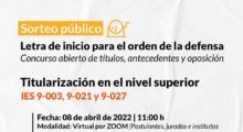 Sorteo de letra para establecer el orden de los postulantes para la defensa pública de los proyectos