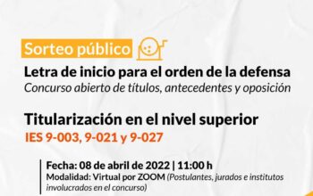 Sorteo de letra para establecer el orden de los postulantes para la defensa pública de los proyectos