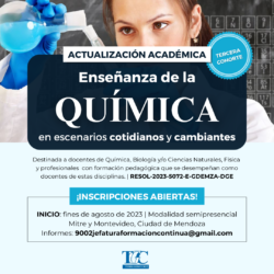 Abren las inscripciones para la tercera cohorte de la Actualización en Enseñanza de la Química